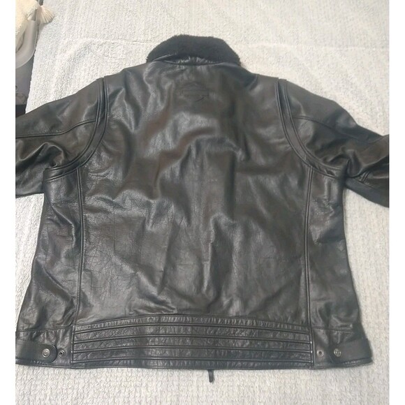 Harley Davidson Leather Detachable Faux Fur Mens Jacket Nwt 4x Black Y2K... - Picture 7 of 16